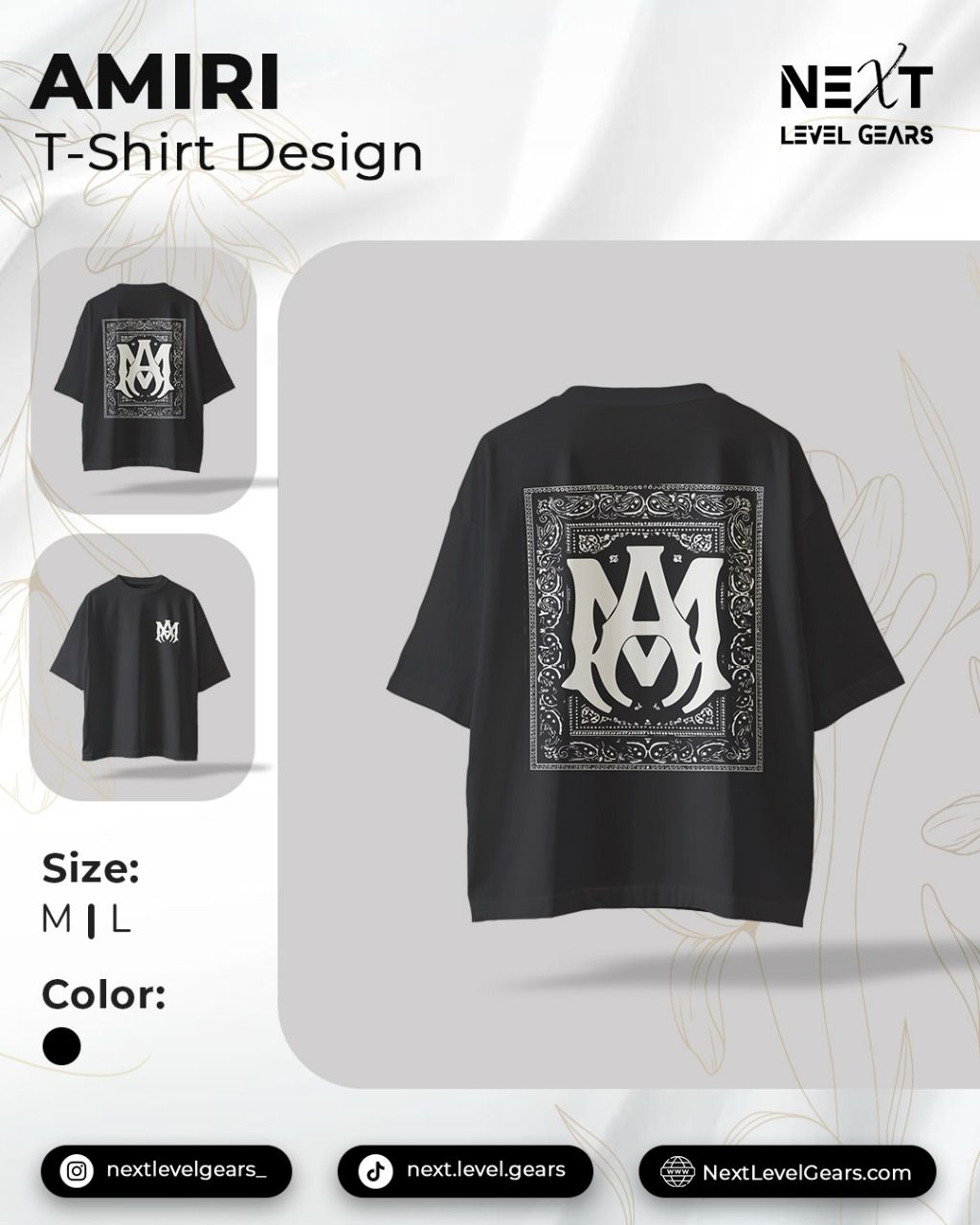AMIRI OVERSIZED DROP SHOULDER TEE