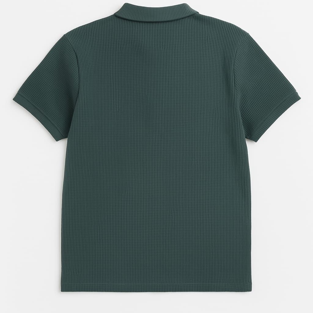 Zipper waffle polo